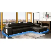 AEA Designsofa Sofa Couch USB Polster Ecksofa Garnitur Wohnlandschaft Ledersofa LED