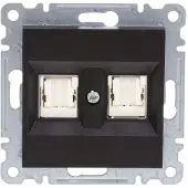 Hager lumina Presa dati doppia RJ45 cat.5e UTP nera WL2123