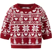 Name it Pullover 'NBNRismas' rosso / bianco