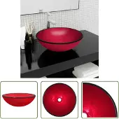 The Living Store Lavabo in vetro temperato 42x14 cm rosso