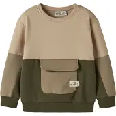 Name it Felpa 'NMMomer' broccato / mocca / oliva
