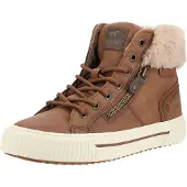 Mustang Stivaletto stringato 'Kalua' beige / cognac