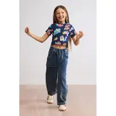 Desigual , T-shirt stampata Minnie Mouse, Cotone, Blu, 9/10