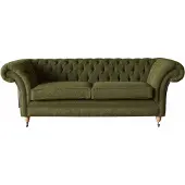 AEA Englische Chesterfield Sofa Couch Büro Möbel Dreisitz Samt 230cm Grüne
