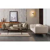AEA Couchgarnitur Sofagarnitur 2x Sofas 3 Sitzer Couchtisch Grün Wohnzimmer