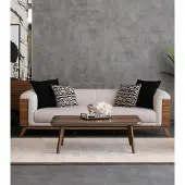 AEA Sitzgruppe Sofa 3 Sitzer Couchtisch Tisch Couch Polster Wohnzimmer Beige