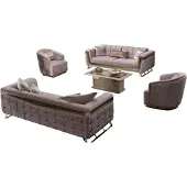 AEA Sofa Couch Sofagarnitur Wohnbereich Wohnzimmer-Set Couchtische Sessel 5tlg