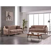 AEA Garnitur Dreisitzer 3 Sitzer Sofa Stoffsofa Polstersofa Beige Couchen