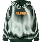 Name it Felpa 'NKMOzias' verde scuro / arancione / bianco