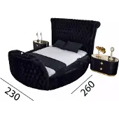 AEA Bett schwarz Chesterfield modernes Hotelbett Doppelbett modernes Polsterbett