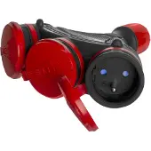 PLAST-ROL Presa gn-x3 con messa a terra nero/rosso