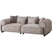 AEA Modernes Beiges 3-Sitzer Sofa Wohnzimmer Couch Zeitgenössisch