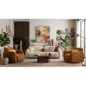 AEA Wohnzimmer Set 3 Sitzer-Sofa Zwei Sessel Modern Beige Design