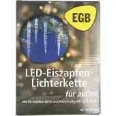 EGB LED ghiacciolo luci fiabesche 40 coni bianco LED 4027236043409