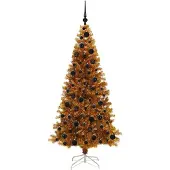 vidaXL Albero di Natale dorato, 180 cm, materiale: PET