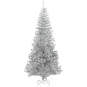 vidaXL Albero di Natale argentato, 180 cm, materiale: PET