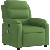 vidaXL Sedia da massaggio elettrica in velluto verde chiaro