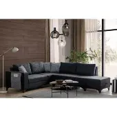 AEA Stilvolles Ecksofa in Anthrazit mit schlichtem Design und hohem Komfort