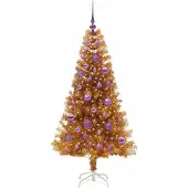 vidaXL Albero di Natale dorato, 150 cm, materiale: PET