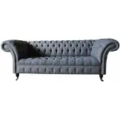 AEA Dreisitzer Couch Polster Design Sofa Chesterfield Grau Sofas Zimmer Möbel