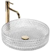 REA Lavabo Da Appoggio CRISTAL Transparent 39 Round