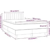 vidaXL Letto a molle con materasso grigio scuro 120x190 cm in velluto
