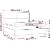 vidaXL Letto a molle con materasso blu scuro 160x200 cm in velluto
