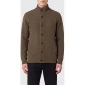 Barbour Cardigan in pura lana con collo alto e chiusura a bottoni
