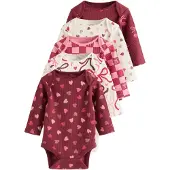 Next Tutina / body per bambino écru / rosa / granatina / rosso ciliegia