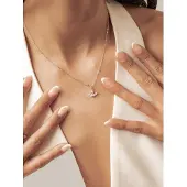 Hey Happiness Collana 'Marquise Flower' argento