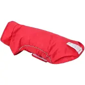 vidaXL Cane mackintosh con strisce riflettenti poliestere rosso XS