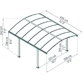 Palram Posto auto coperto 15,5 m² grigio antracite 705515
