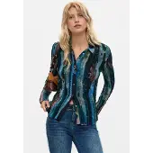 Desigual Camicia da donna blu / giallo chiaro / verde scuro / bordeaux