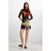 Desigual Abito beige / cioccolato / rosso arancione / nero