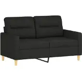 vidaXL Set divano 3 pezzi con cuscini in tessuto nero