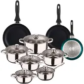 Wellhome Set Di Pentole E Padelle Pk8180 15 Pezzi
