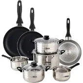 Wellhome Set Di Pentole E Padelle Pk8176 11 Pezzi