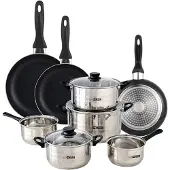 Wellhome Set Di Pentole E Padelle Pk8179 11 Pezzi