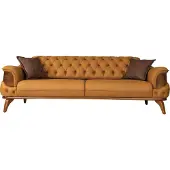 Xl Moebel Gmbh Dreisitzer Sofa Modern Sitzer Chesterfield Leder Gelb Design Wohnzimmer
