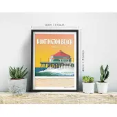 Awesome Maps Poster Dream Spot Surf Huntington Beach