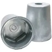 PLASTIMO Anodo esagonale in zinco per radici, 50 mm, argento Argento, taglia unica