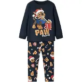 Name It Mini Pigiama 'NMMSlavo Paw Patrol' blu scuro / marrone chiaro / granatina / bianco