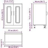 vidaXL Base lavello Kalmar effetto legno recuperato 60x46x81,5 cm