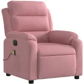 vidaXL Sedia da massaggio elettrica in velluto rosa