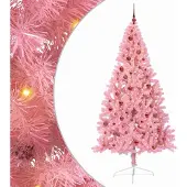 vidaXL Albero di Natale artificiale preilluminato Rosa 210 cm PVC