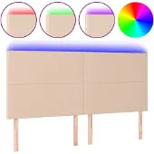 vidaXL Testiera LED marrone cappuccino 160x5x118/128 cm in Pelle finta