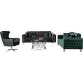 AEA Luxus Sofa Set Couchgarnitur Sofa 3 sitzer Sessel Grün Grau Wohnzimmer