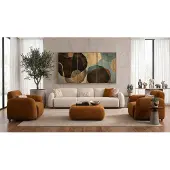 AEA Wohnzimmer Set 3 Sitzer Sofa Zwei Sessel Modern Beige Edel