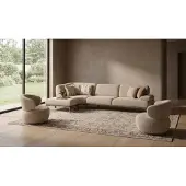 AEA Sofa Set Ecksofa Sessel Modern Beige Edel Luxus Wohnzimmer