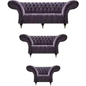 AEA Schicke Lila Chesterfield Sofas Designer Komplette Wohnzimmer Garnitur